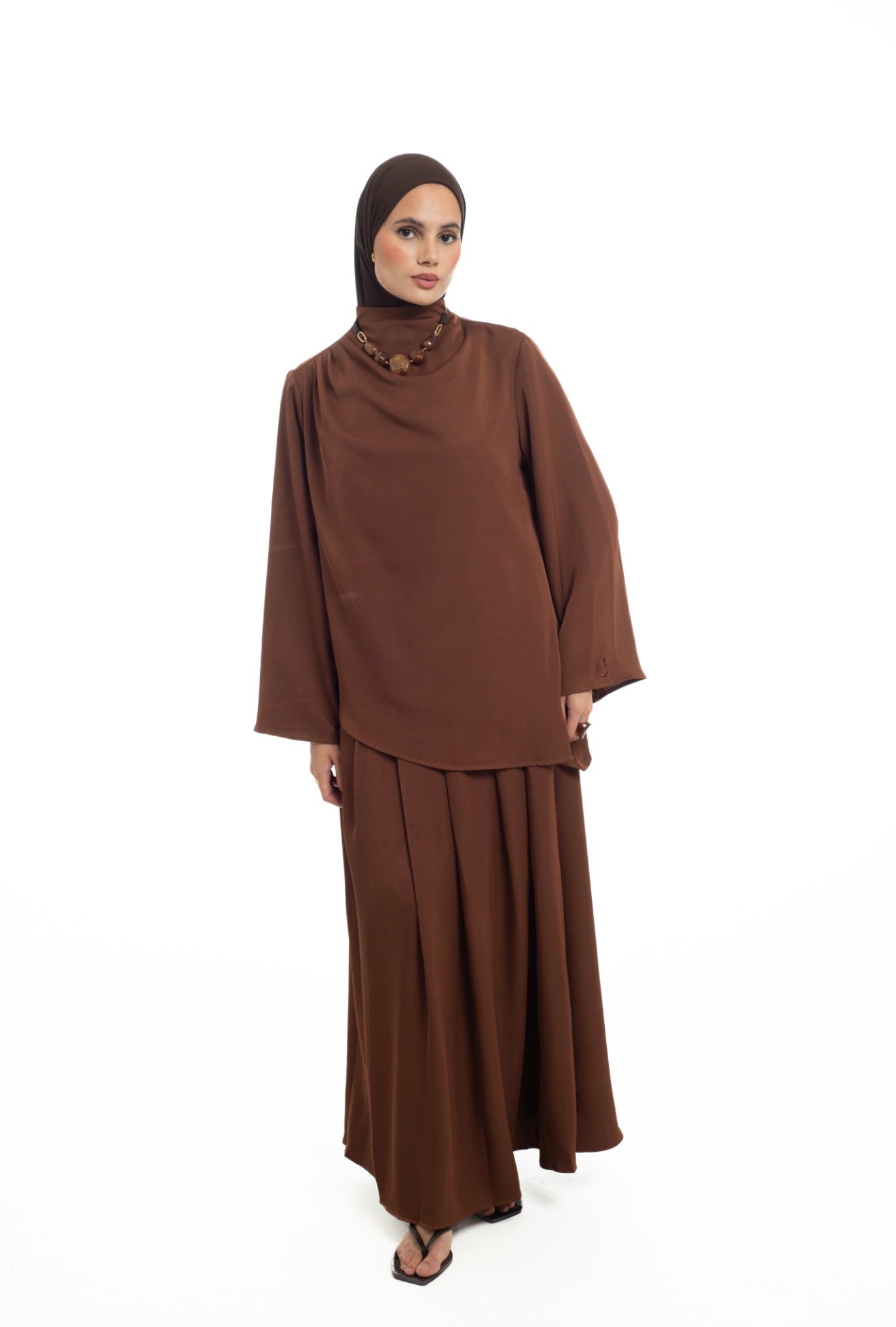 ASYMMETRICAL SKIRT SETS | SPICED CHOCOLATE
