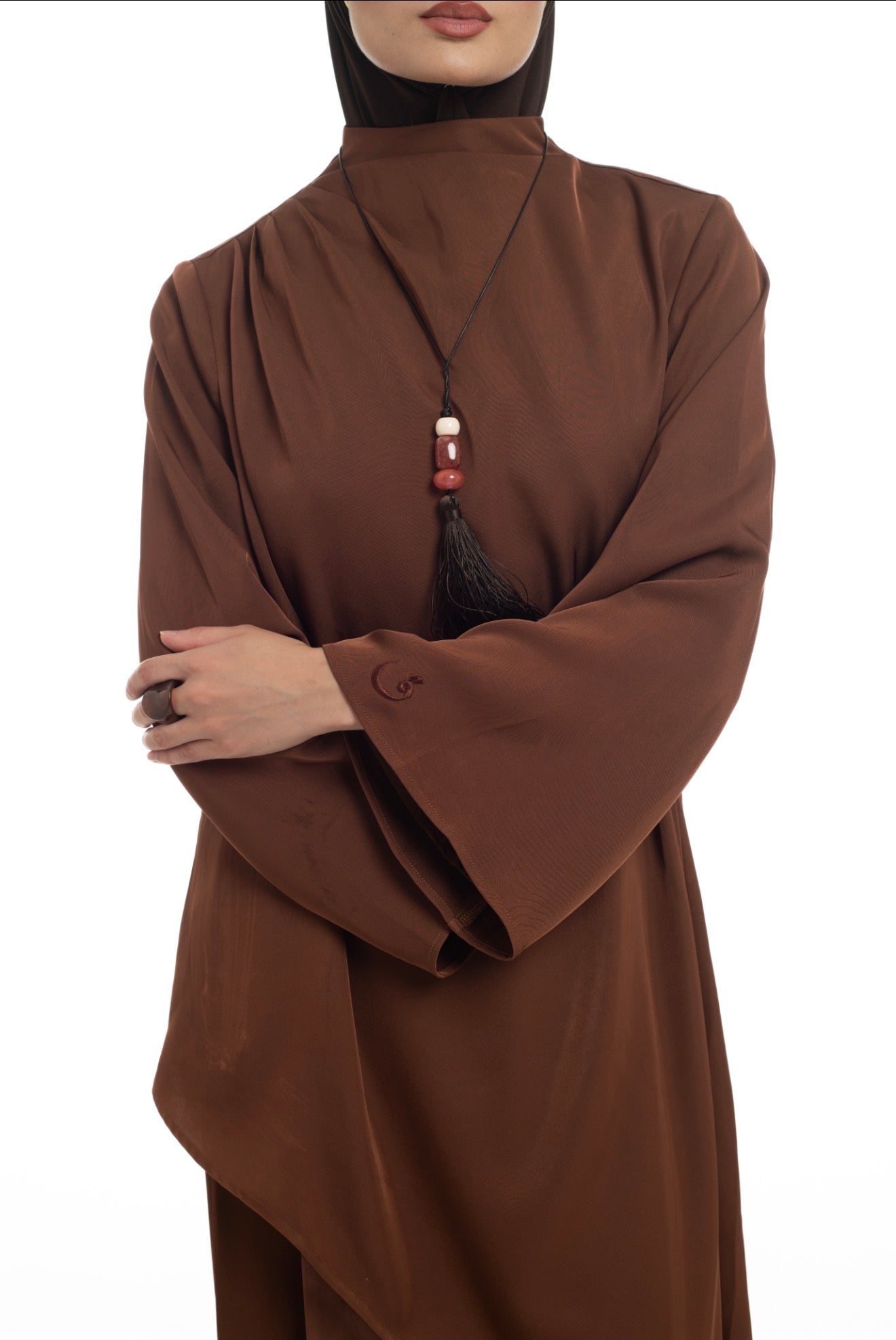 ASYMMETRICAL LONGLINE TOP | SPICED CHOCOLATE