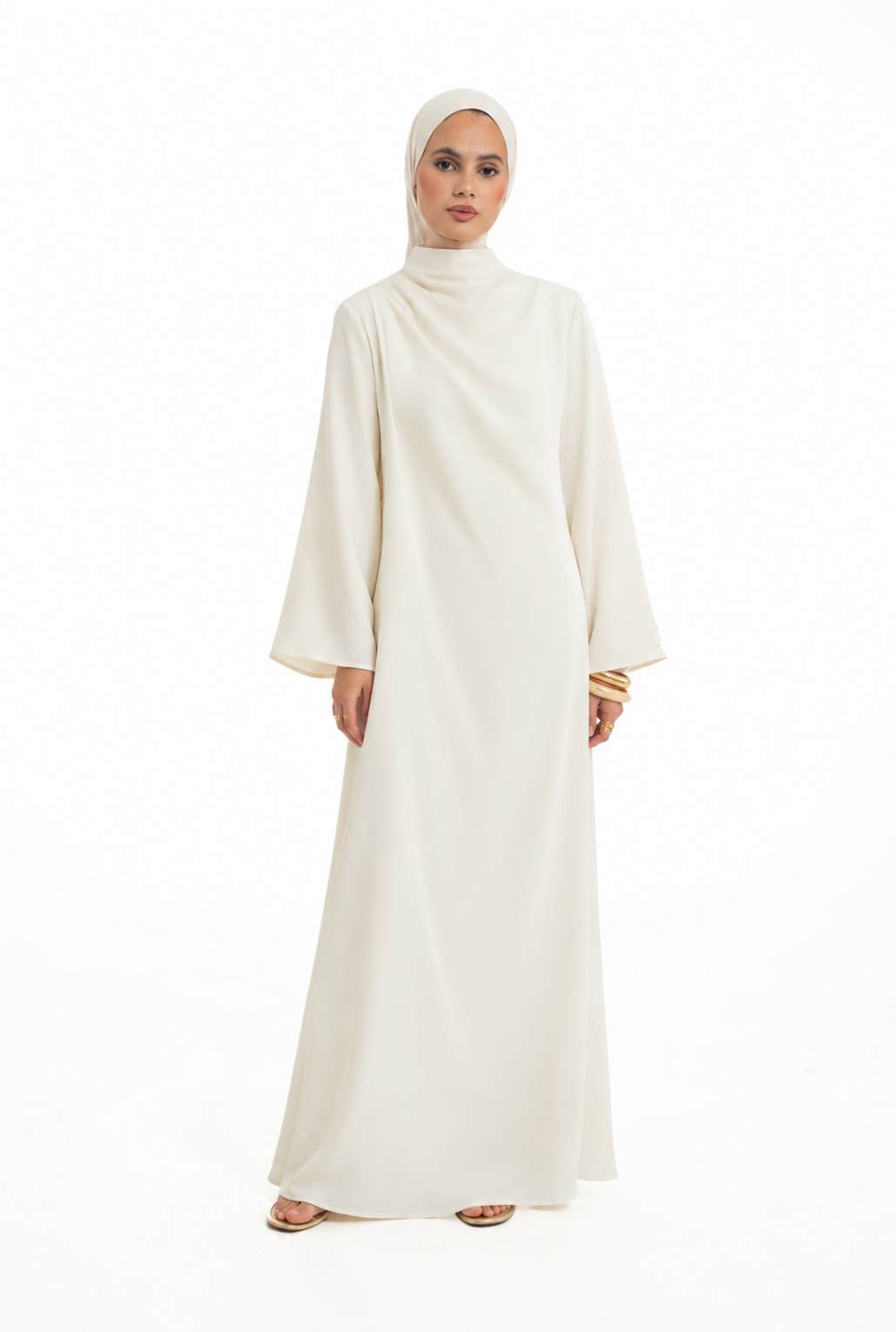 ASYMMETRICAL DRESS - BUTTERMILK