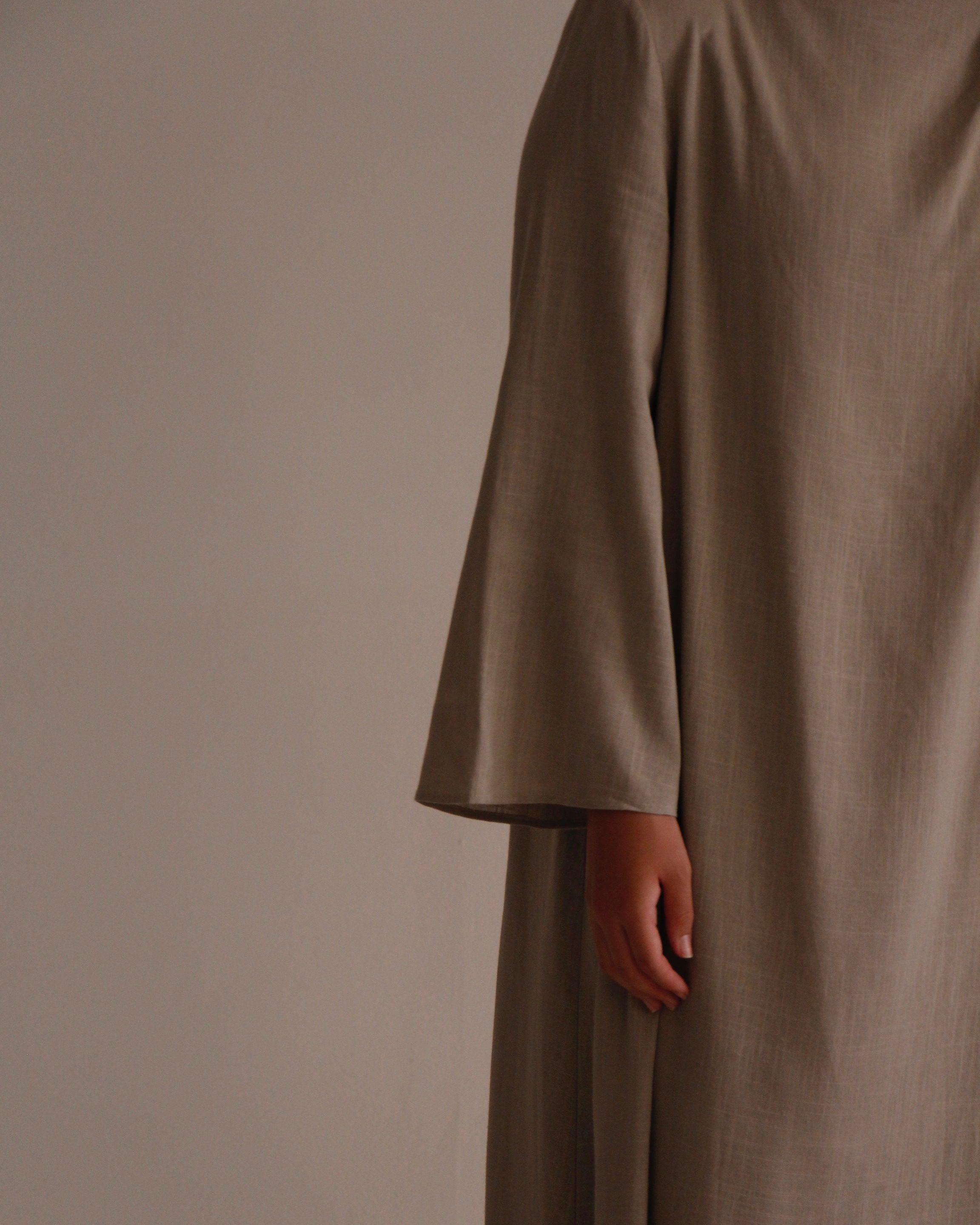 DRAPED BLAZER LINEN DRESS | SAGE GREEN