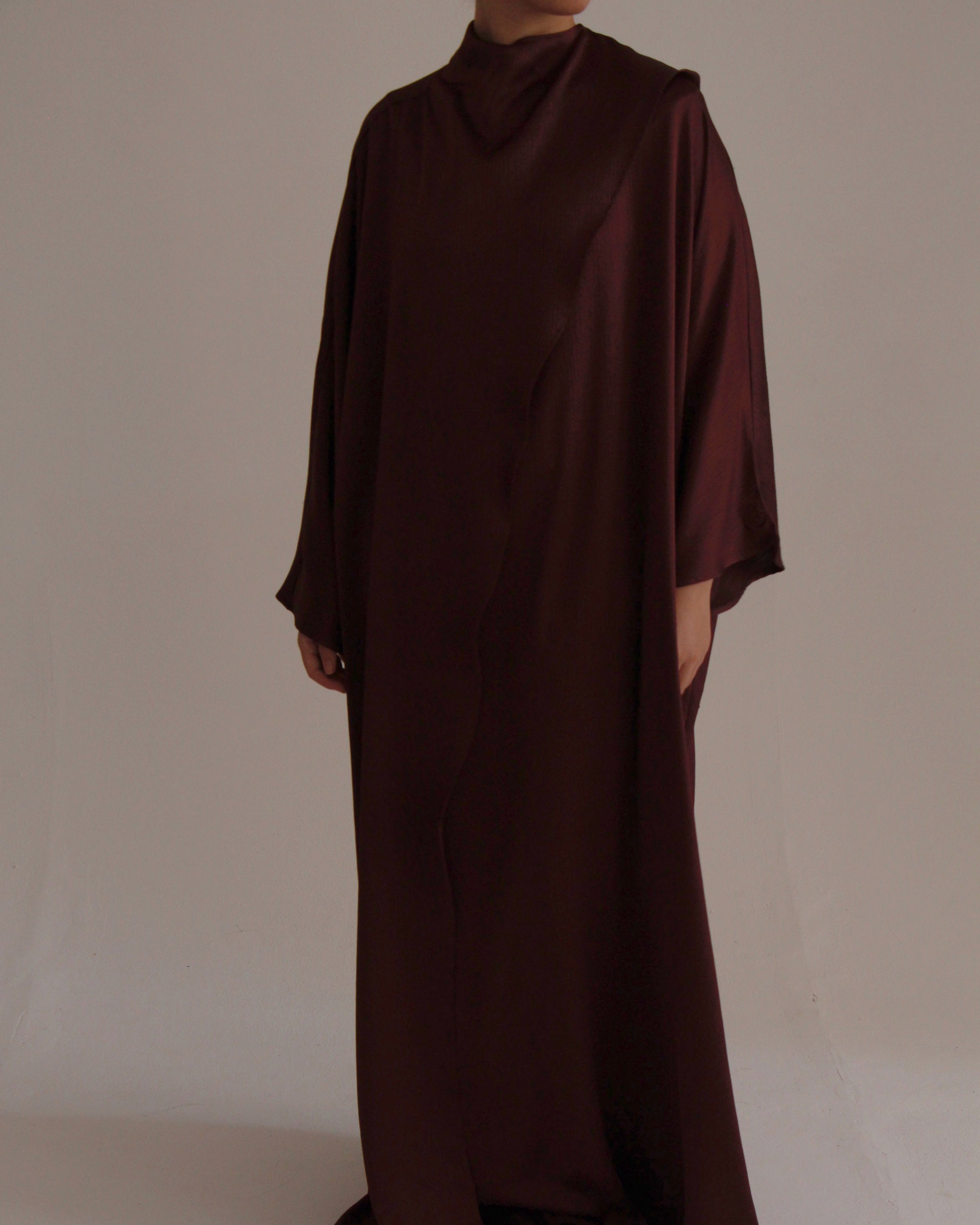 BATWING SHAWL | BURGUNDY (TEXTURED)