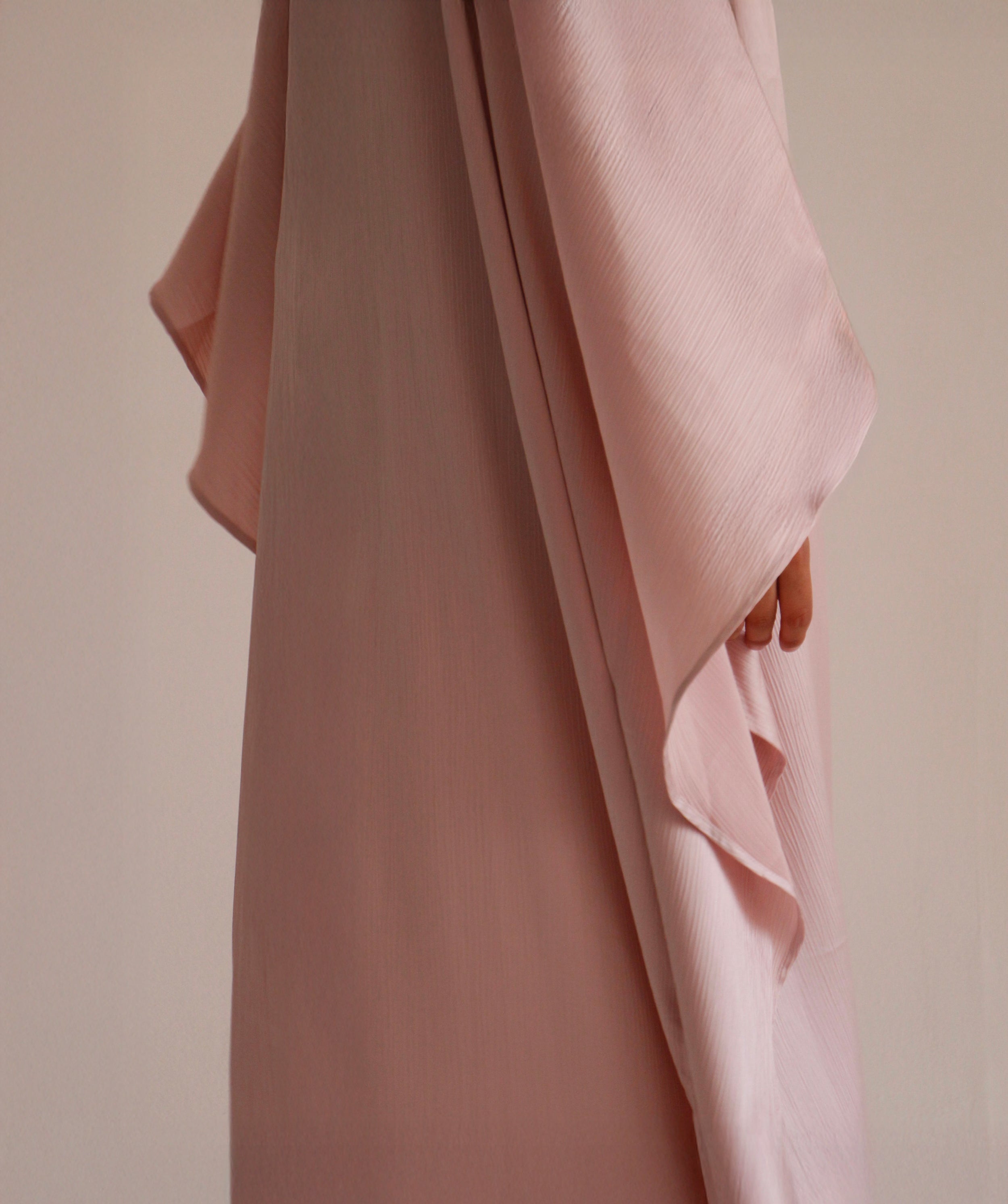 CAFTAN DRESS | BABY PINK (TEXTURIZED)