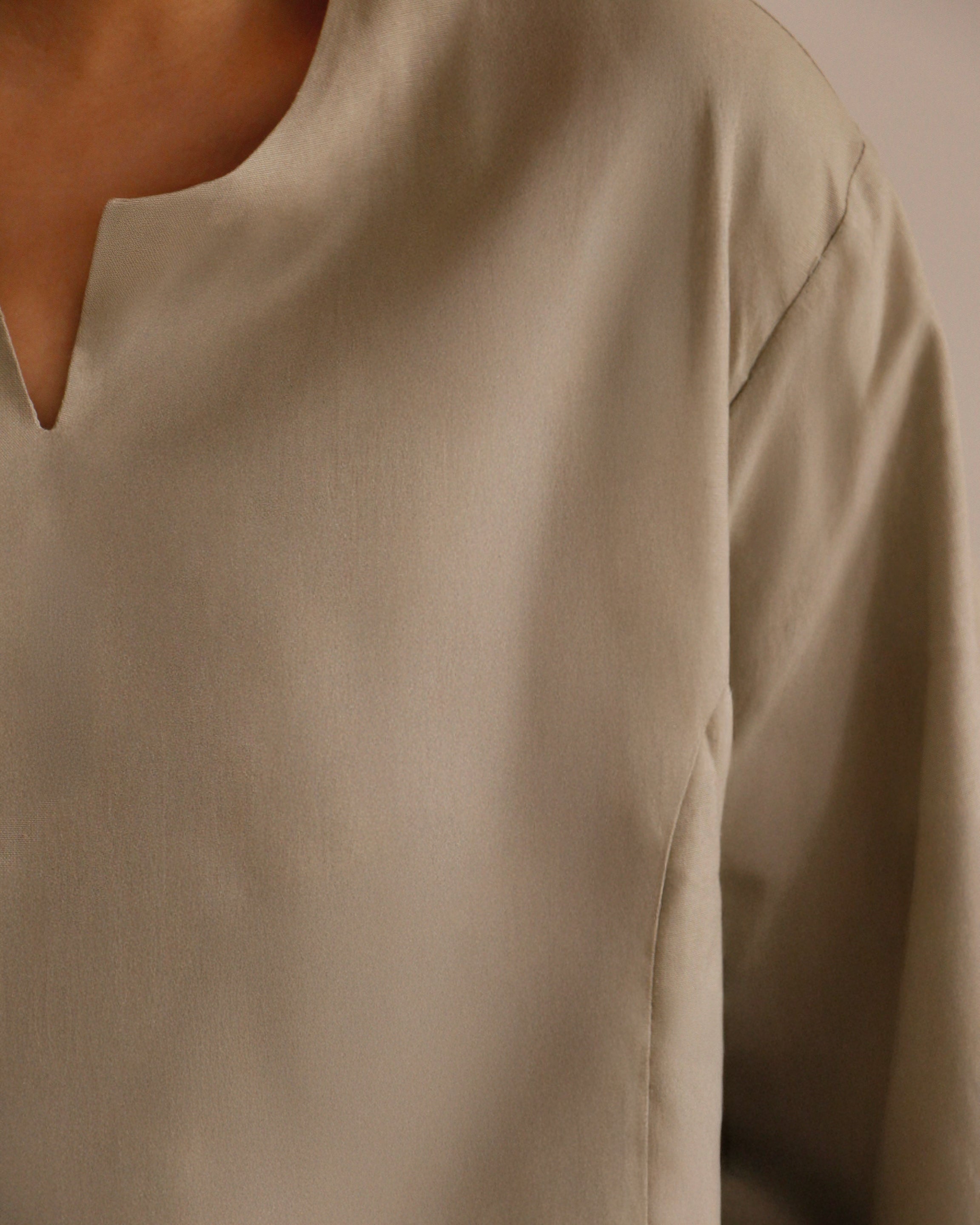NECK LINEN SET | SAGE