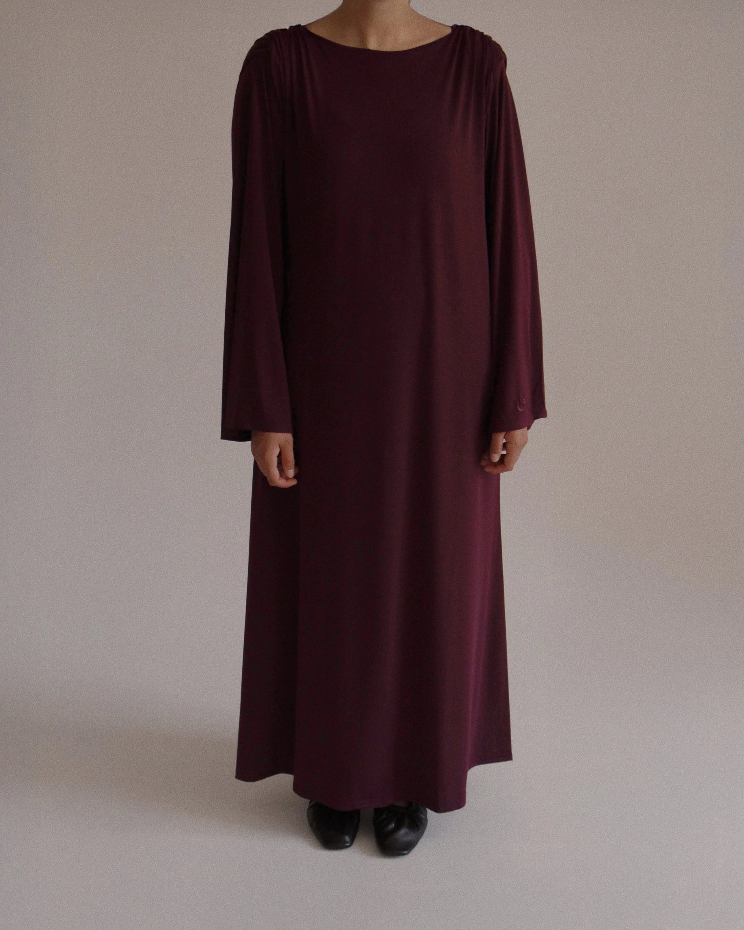 PLEATED JERSEY DRESS | MAGENTA