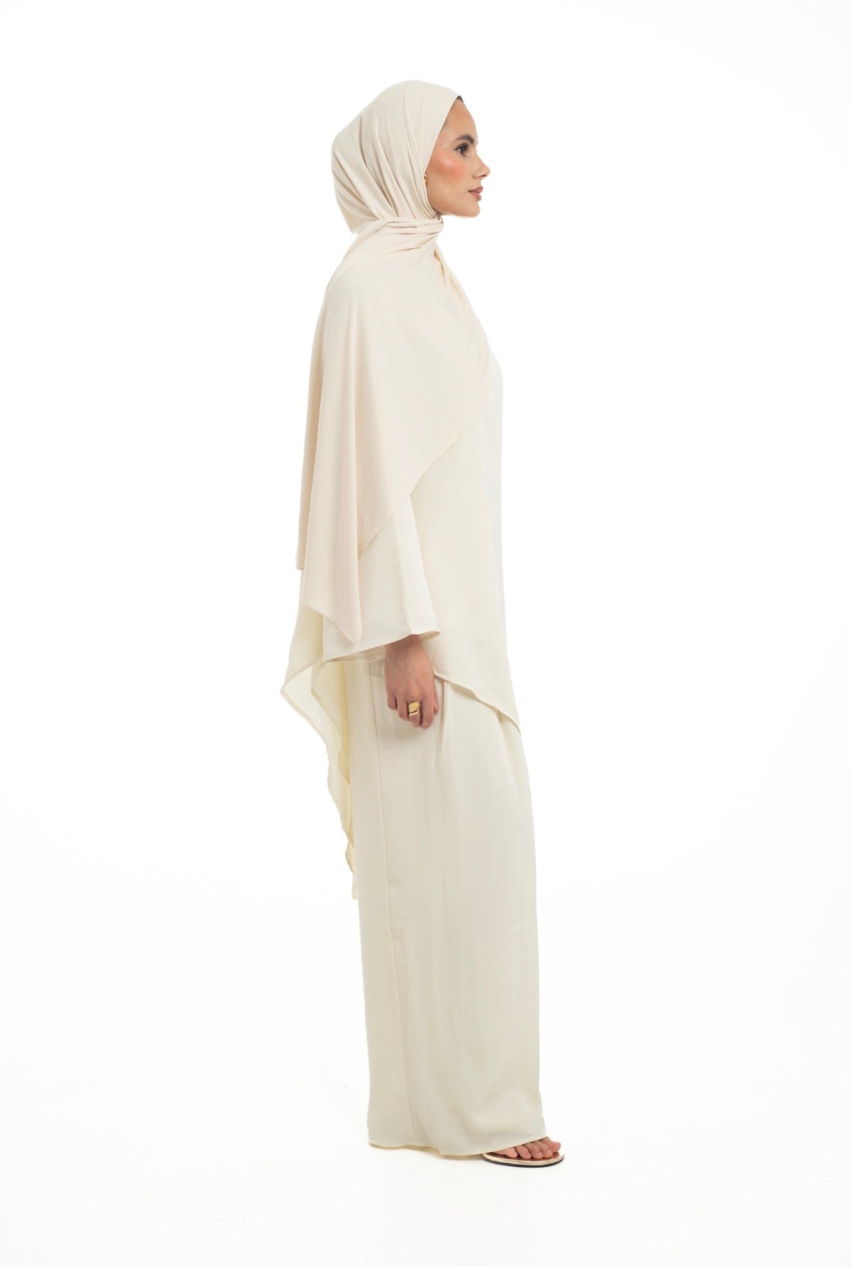 Asymmetrical Longline Top | Buttermilk - Byqaaf