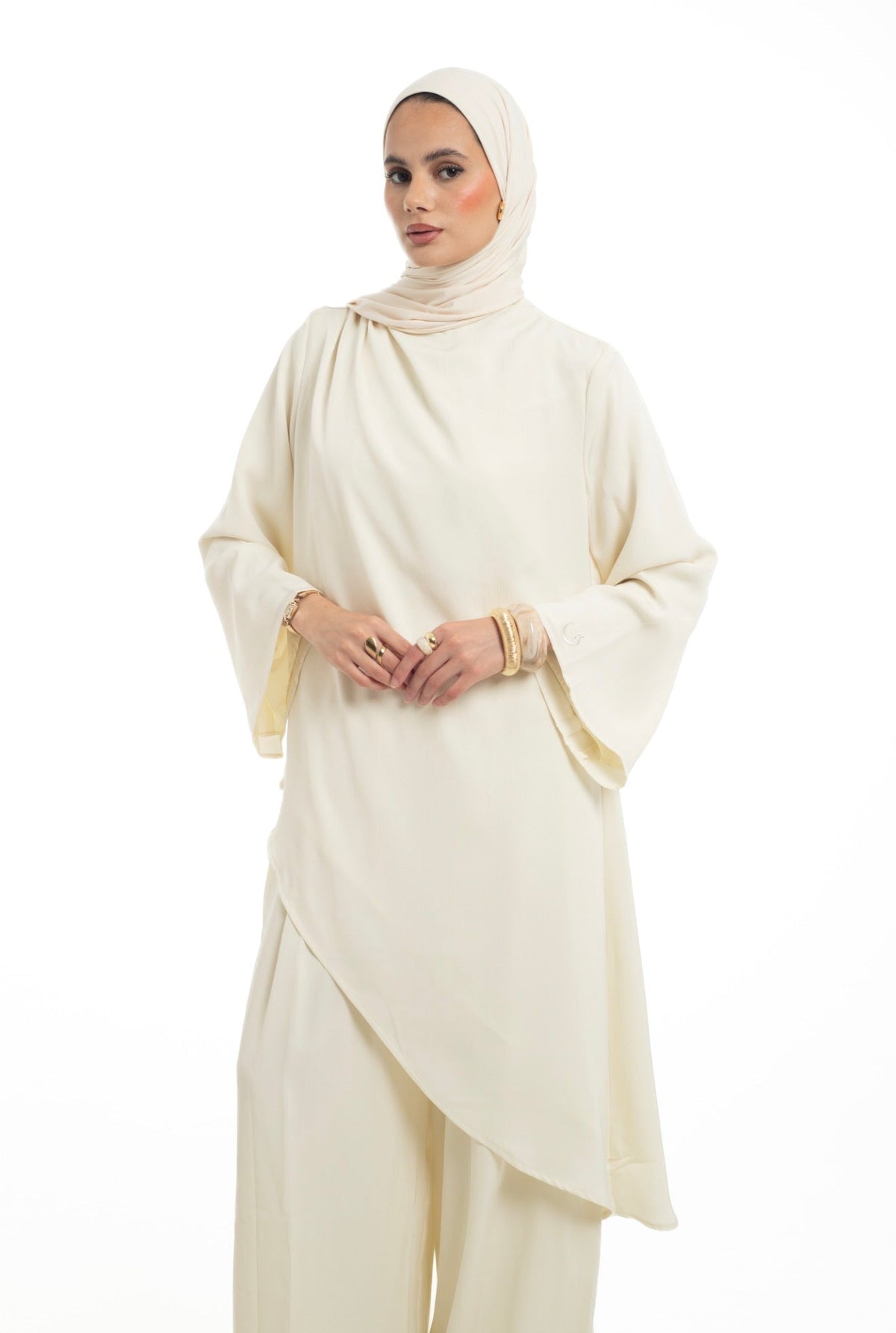 Asymmetrical Longline Top | Buttermilk - Byqaaf