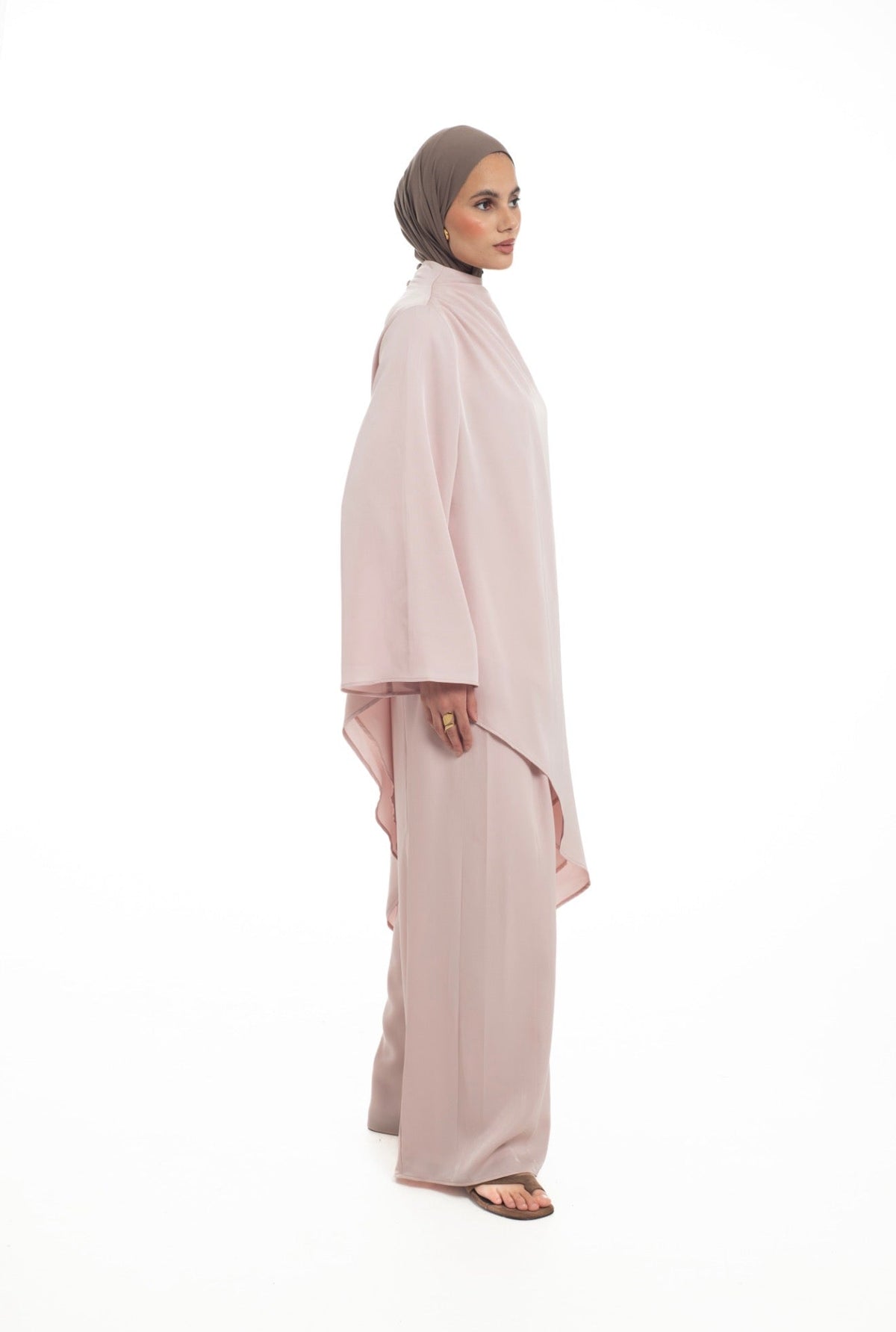 Asymmetrical Longline Top | Soft Pink - Byqaaf