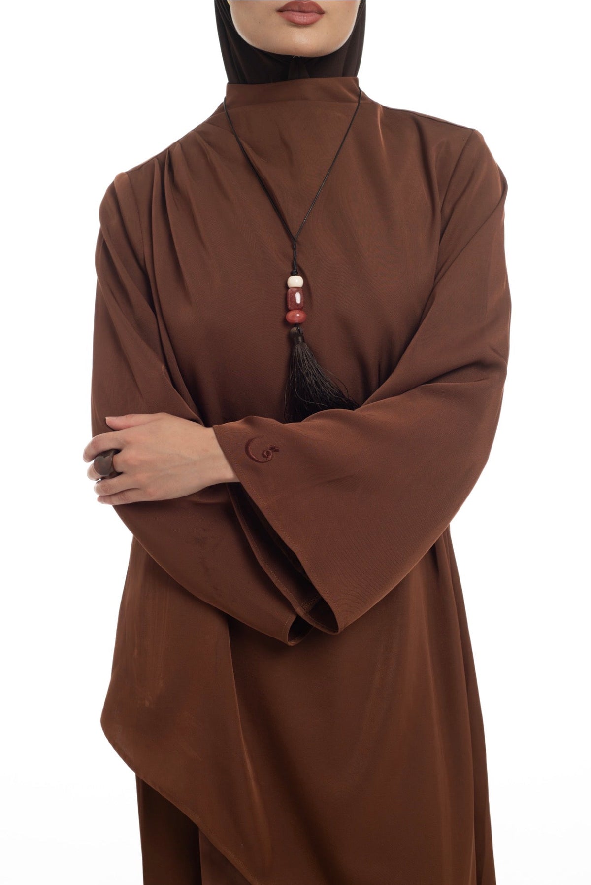 Asymmetrical Longline Top | Spiced Chocolate - Byqaaf