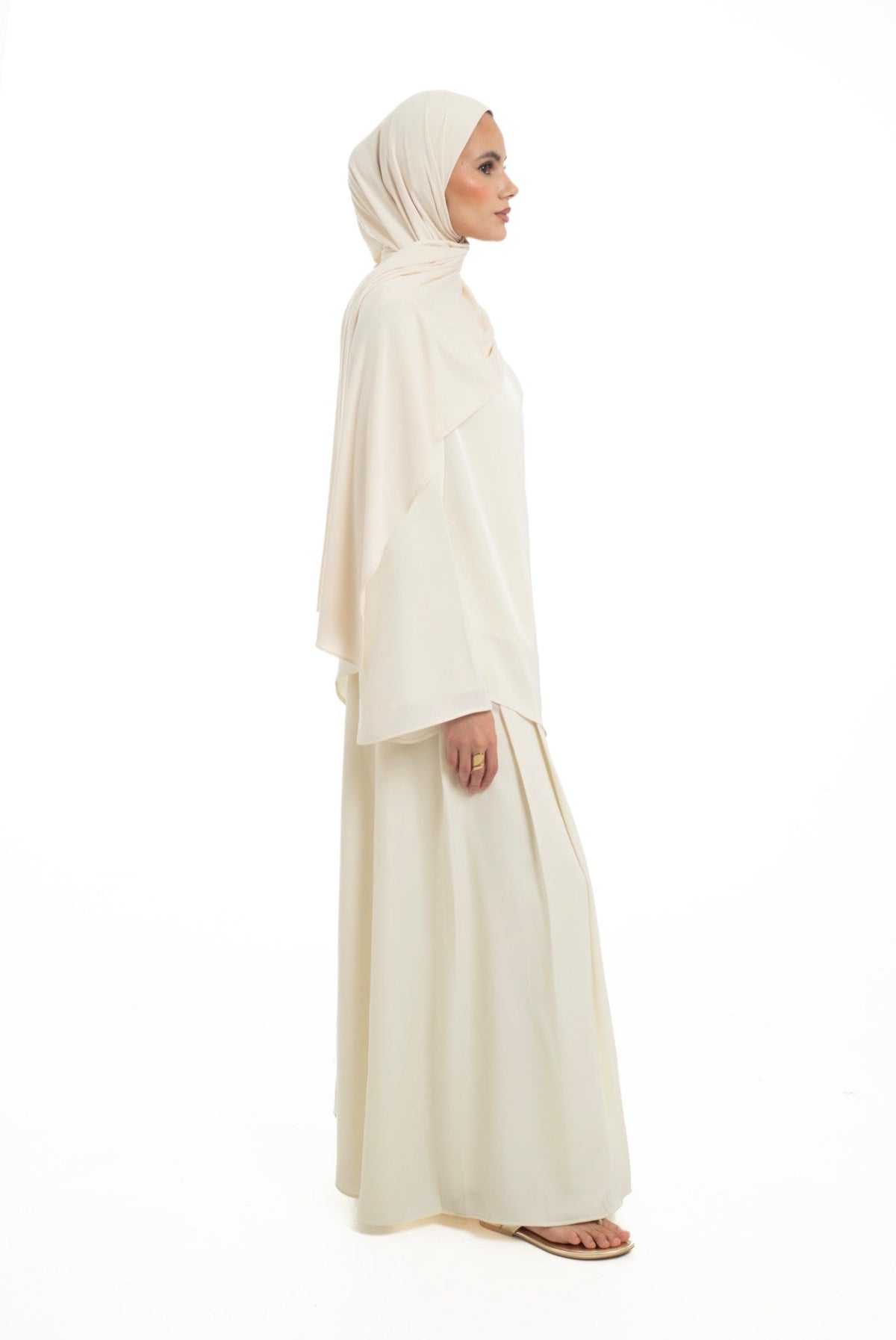 Asymmetrical Skirt Set | Buttermilk - Byqaaf