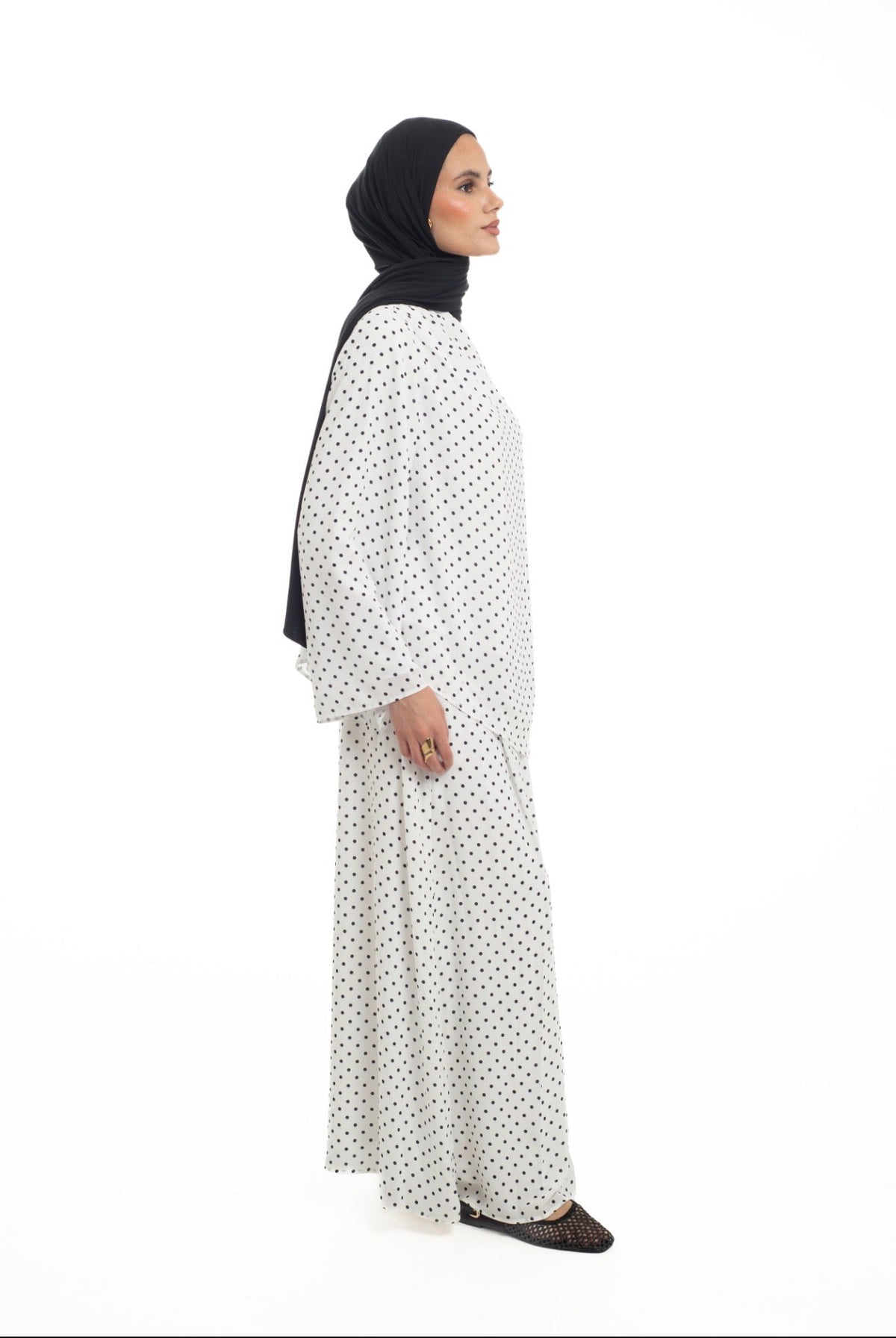 Asymmetrical Skirt Set | Polka Dot - Byqaaf