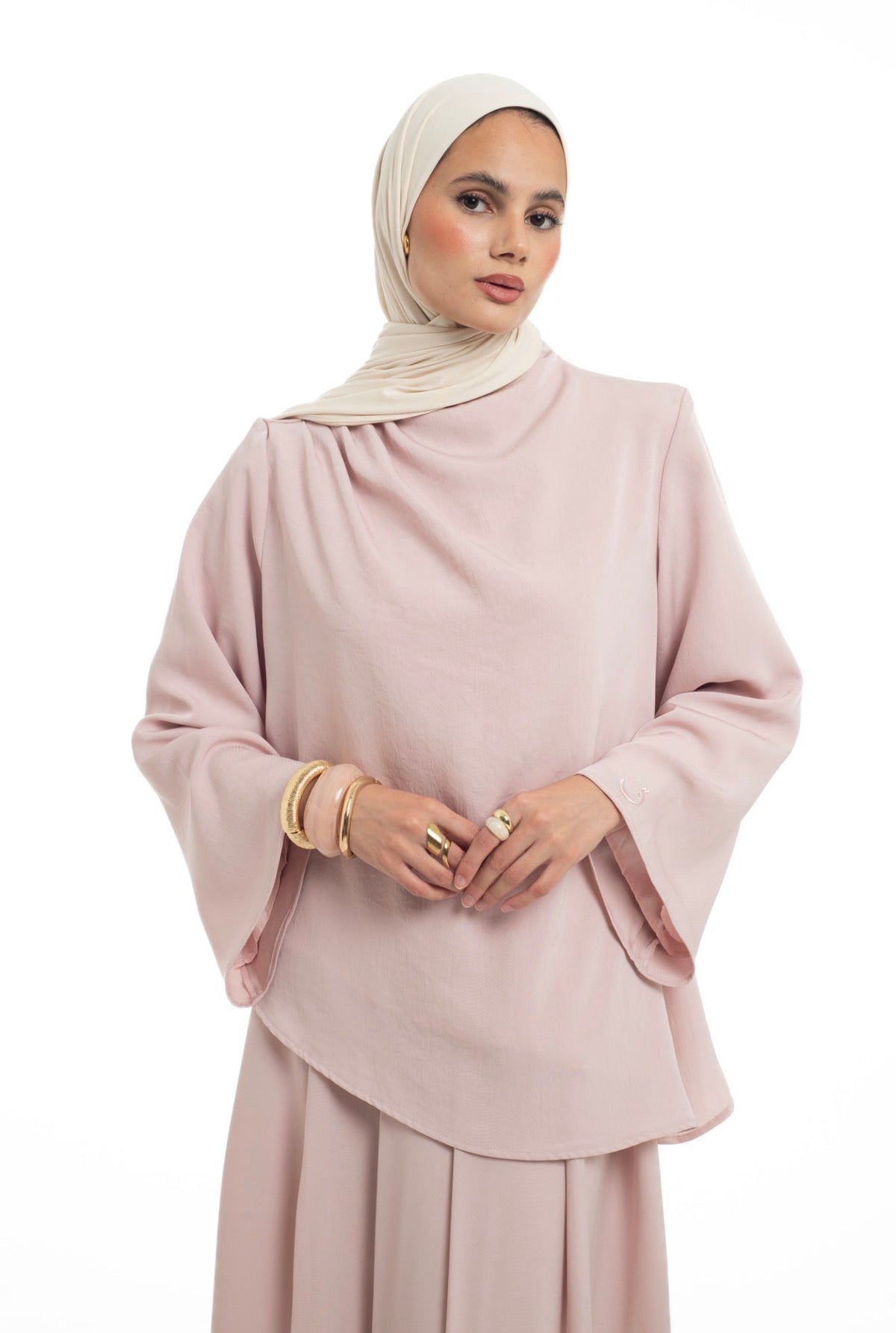 Asymmetrical Skirt Set | Soft Pink - Byqaaf