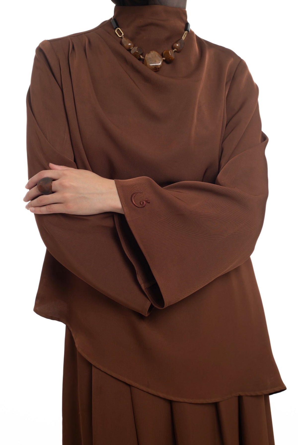 Asymmetrical Skirt Set | Spiced Chocolate - Byqaaf