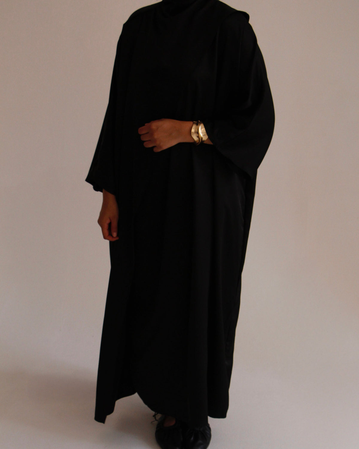 Batwing Shawl Dress | Black - Byqaaf