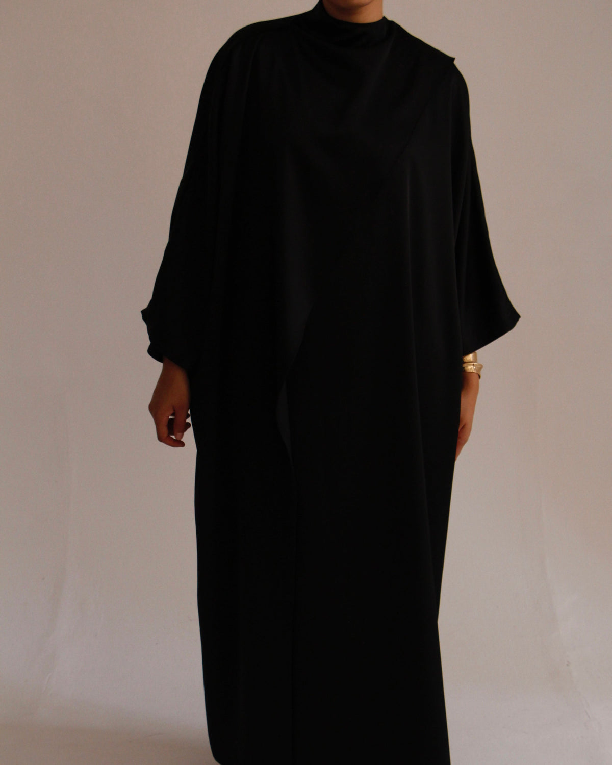 Batwing Shawl Dress | Black - Byqaaf