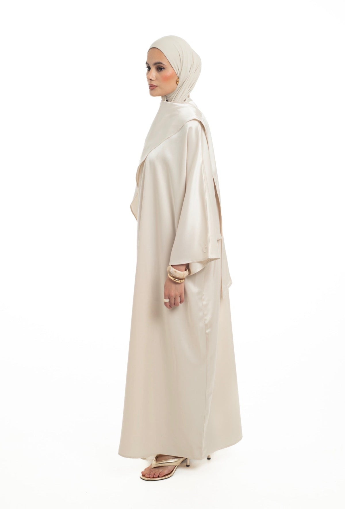 Batwing Shawl Dress | Champagne - Byqaaf