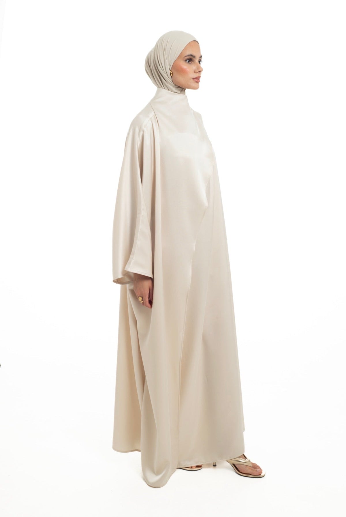 Batwing Shawl Dress | Champagne - Byqaaf