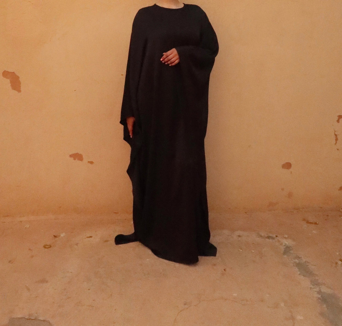Caftan Dress | Black (Texturized) - Byqaaf