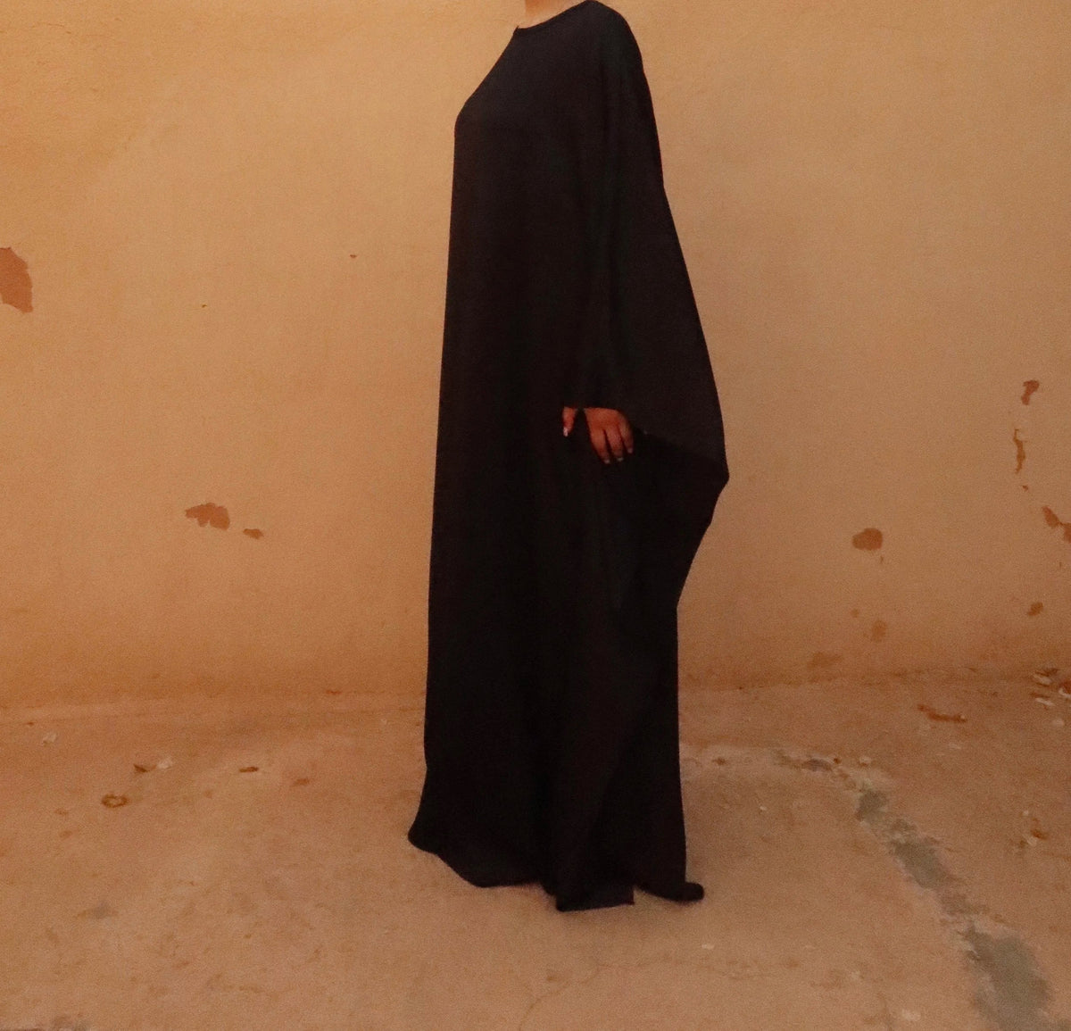 Caftan Dress | Black (Texturized) - Byqaaf