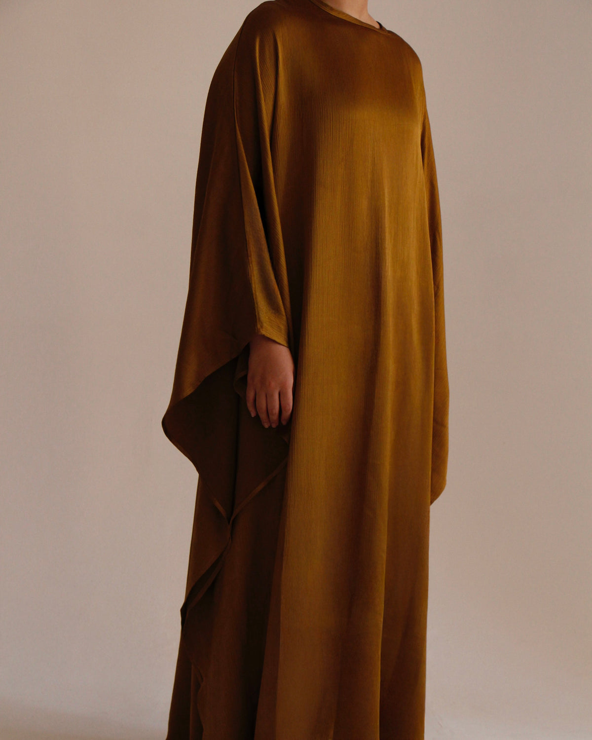 Caftan Dress | Golden Brown (Texturized) - Byqaaf