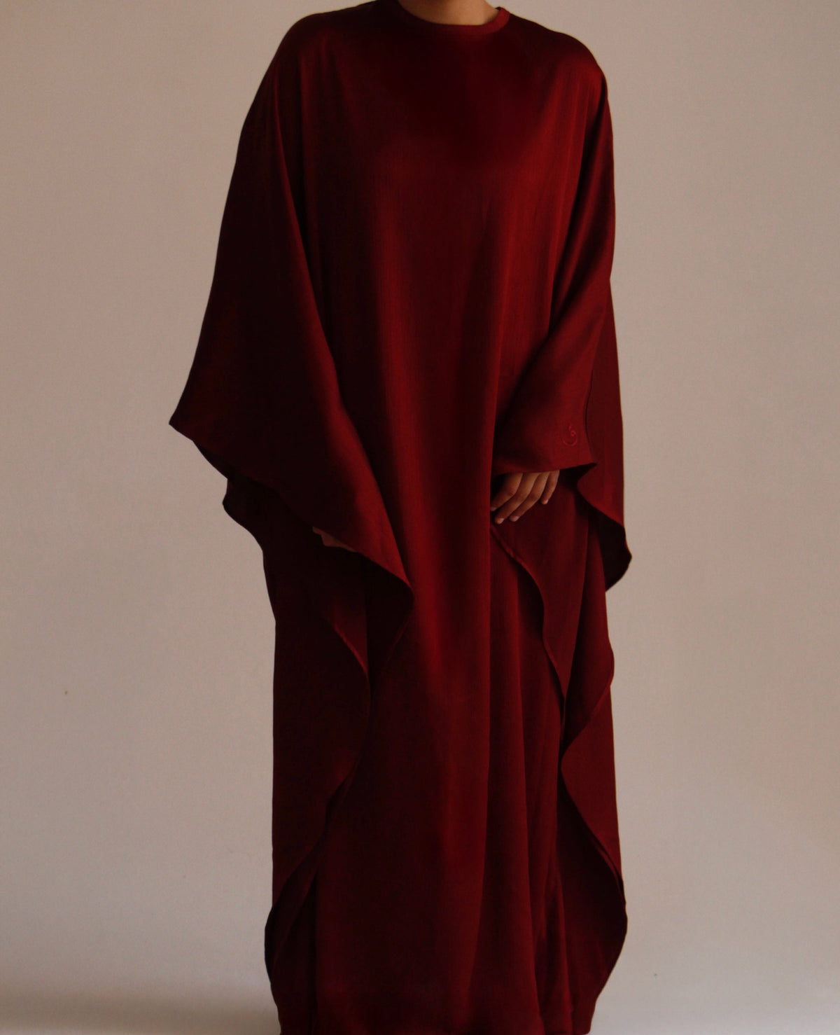 Caftan Dress | Maroon (Texturized) - Byqaaf