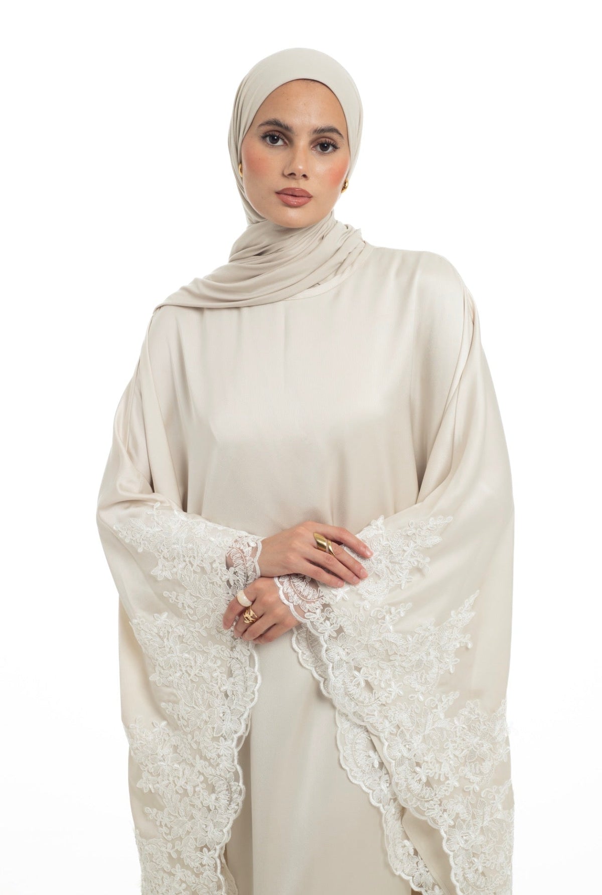 Lace Kaftan | Ivory - Byqaaf