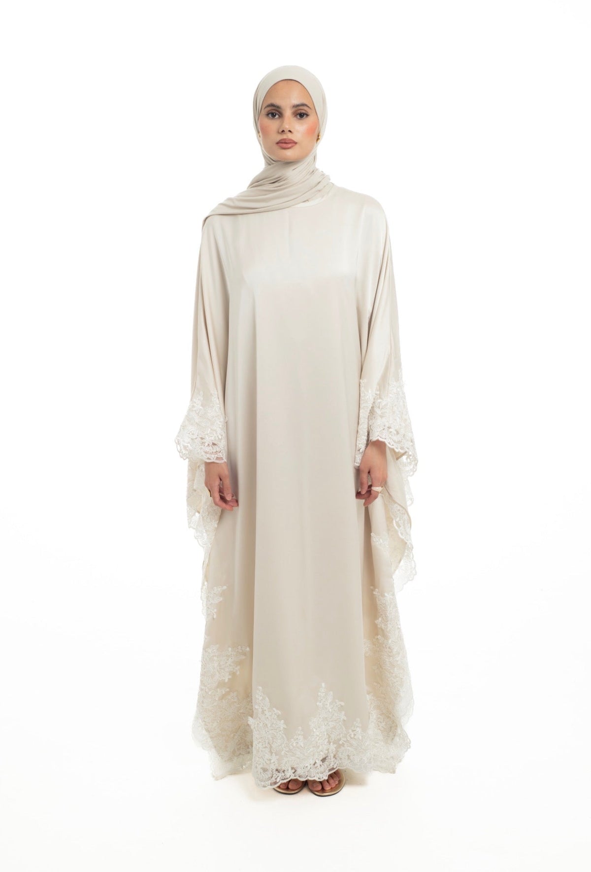 Lace Kaftan | Ivory - Byqaaf