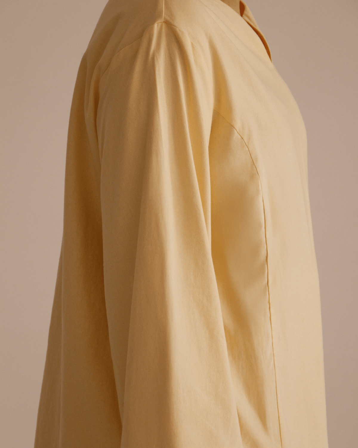 Neck Linen Set | Butter Yellow - Byqaaf
