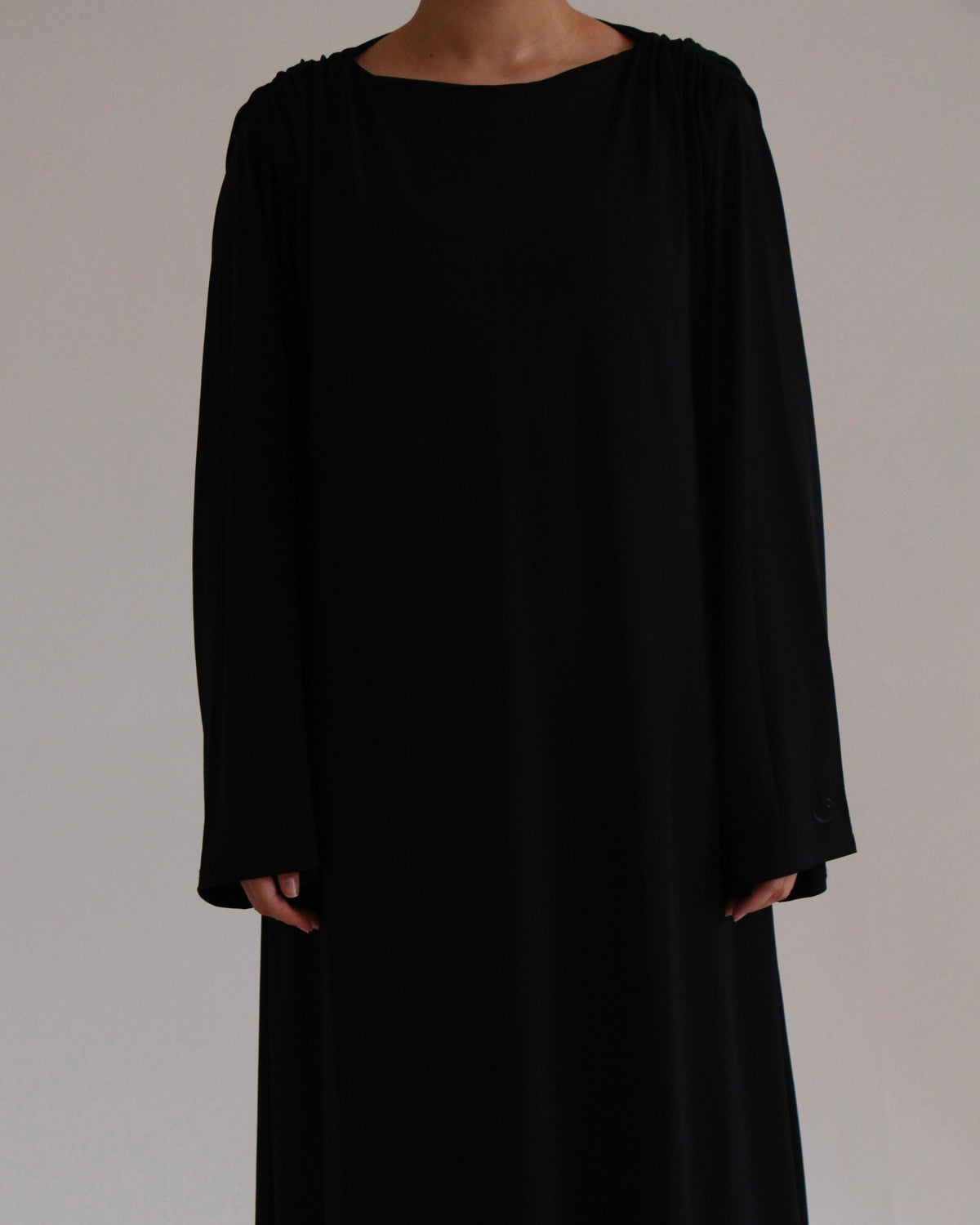 Pleated Jersey Dress | Black - Byqaaf