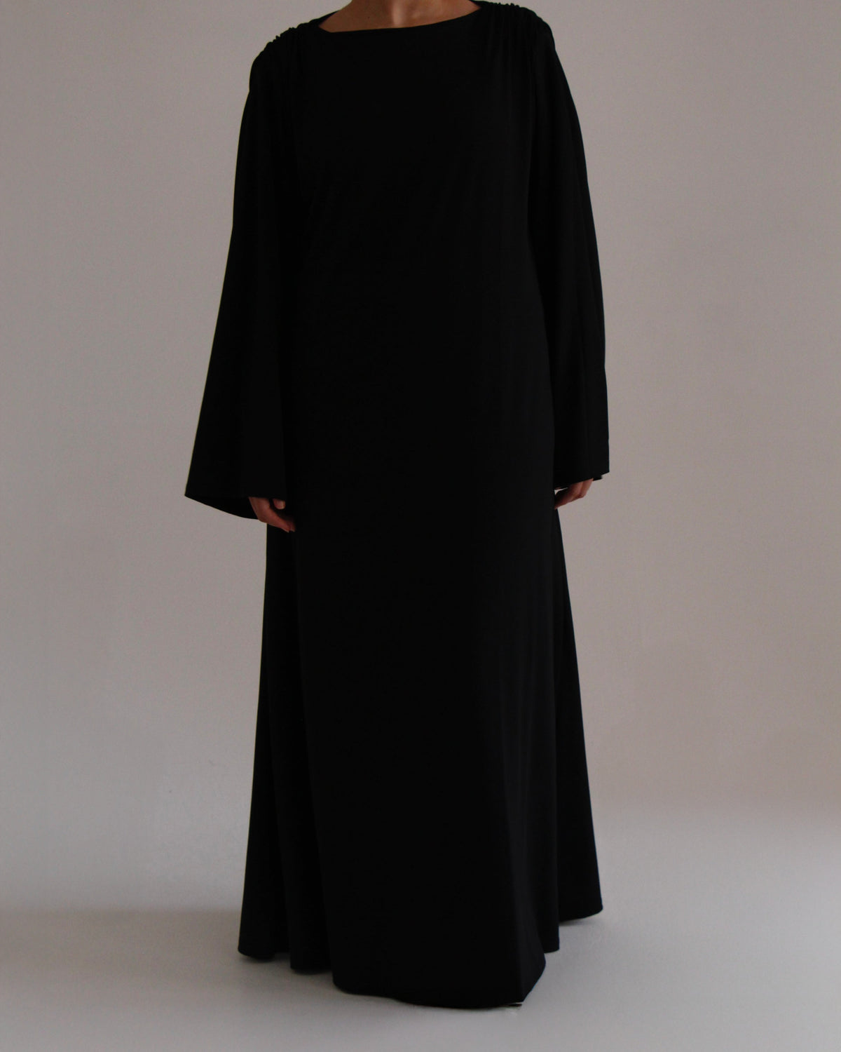 Pleated Jersey Dress | Black - Byqaaf