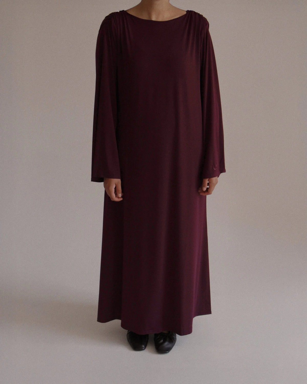 Pleated Jersey Dress | Magenta - Byqaaf