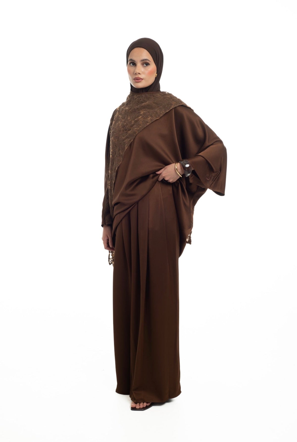 Pleated Wide Leg Trousers | Honey Date - Byqaaf