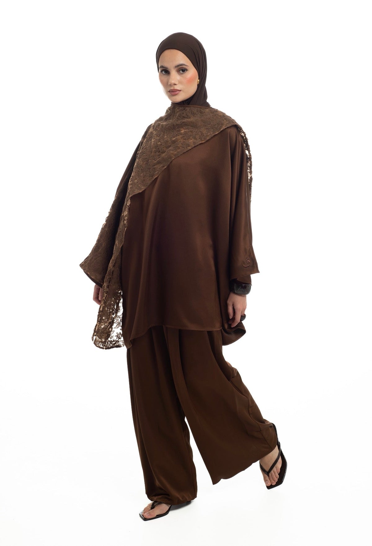 Pleated Wide Leg Trousers | Honey Date - Byqaaf