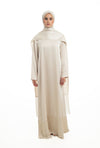 Satin Scarf Frill Dress | Champagne