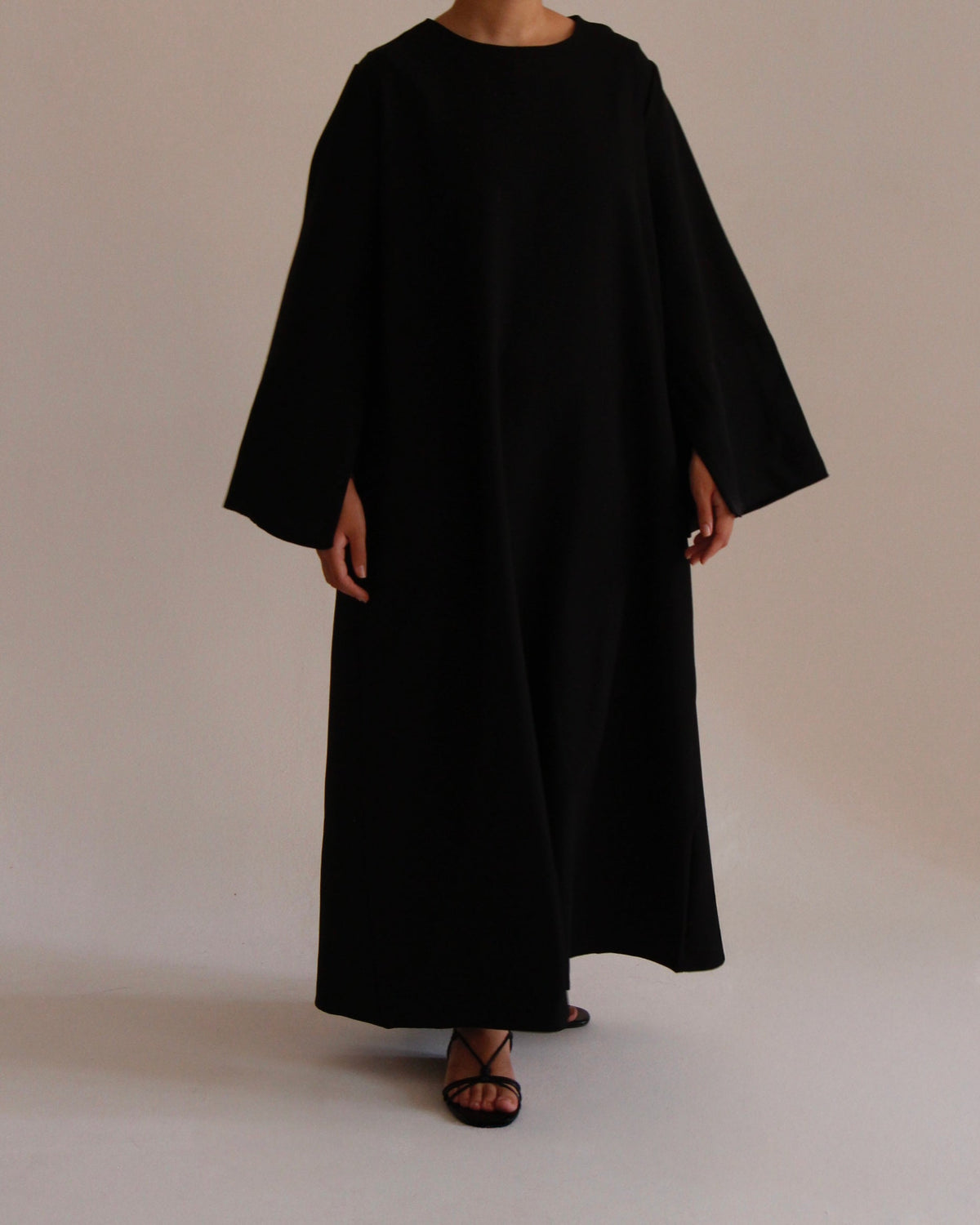 Satin Sleeve Dress | Black - Byqaaf