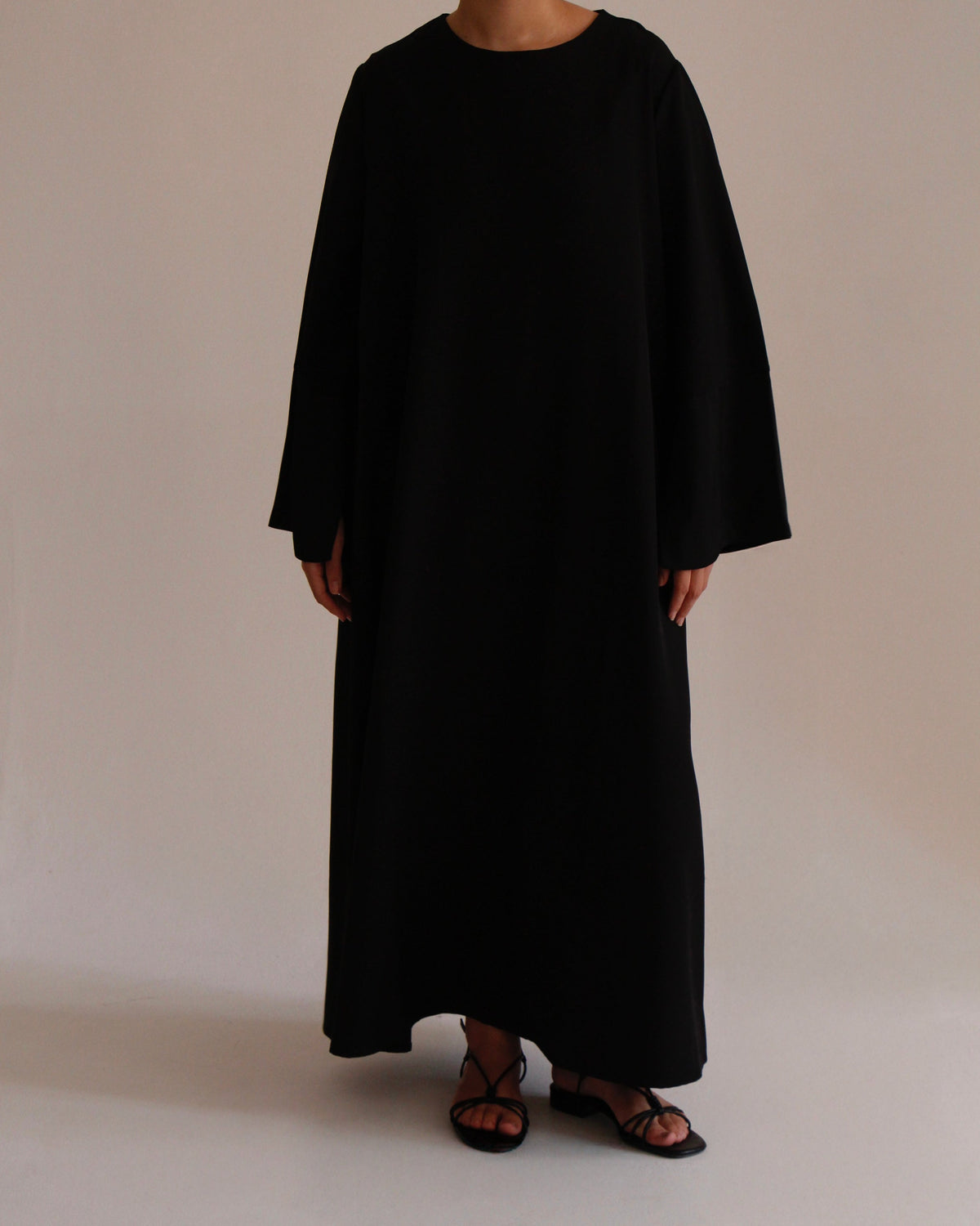 Satin Sleeve Dress | Black - Byqaaf