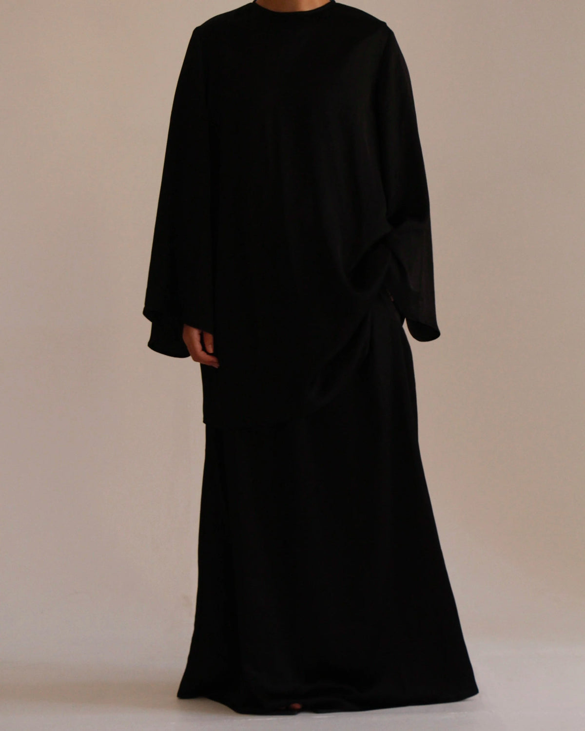 Satin Top and Skirt Set | Black - Byqaaf