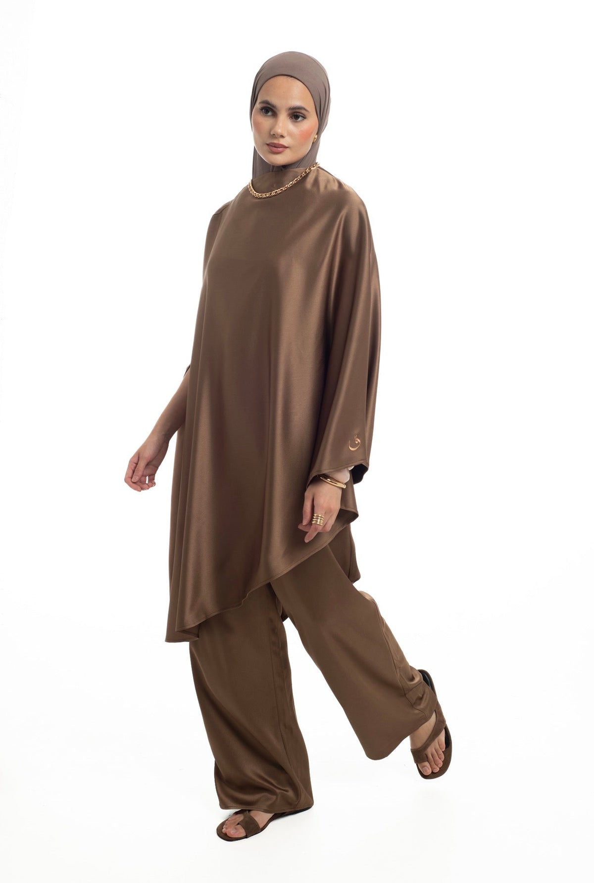 Tailored Straight Leg Trousers | Toasted Almond - Byqaaf